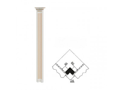 Ecksäule Säule Holzsäule Eck Abschluss Element Säulen Verona V-Eckpfeiler
