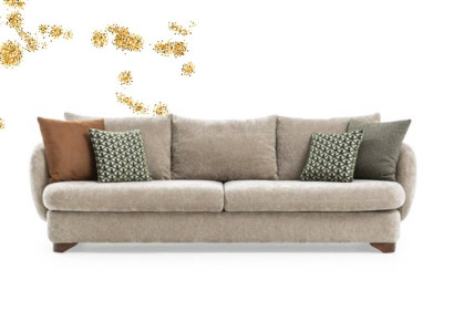 Sofa 3 Sitzer Polstersofa Grau Textill Sitz Design Stoff Modern Couch Sofas Neu