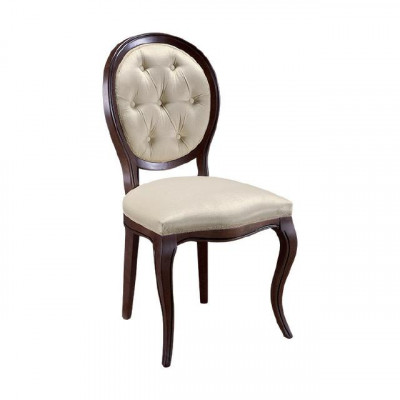 Klassischer Weiß-Brauner Stuhl Designer Holzstuhl Esszimmerstuhl Königsstuhl
