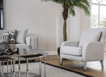 Sessel Sitzer Design Wohnzimmer Polster Holz Polster Moderne Luxus Grau Neu