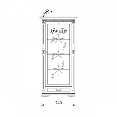 Klassische Vitrine Vitrinenschrank Vitrinen Glasschrank Schrank Kolonial OW1A 