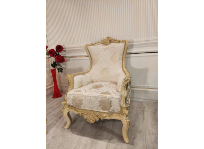 Klassischer Thron Sessel Stuhl Möbel Barock Lehnstuhl Chesterfield Samt