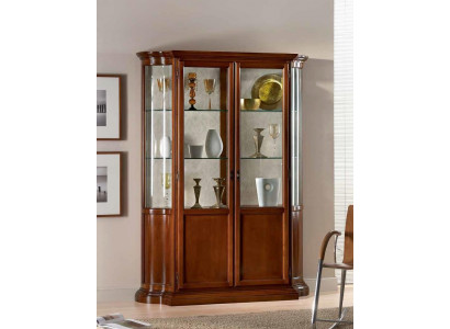 Luxus Holz Vitrine Anrichte Design Schränke Braun Italienische Möbel Schrank Neu