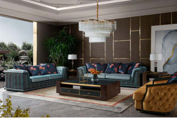 Komplett Garnitur Sofa Polster Couchen 4tlg. Set Ledersofa Design Sofas Couch
