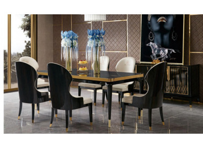 Komplette Esszimmer Garnitur Tisch 6x Lehnstuhl Stühle Luxus Essgruppe