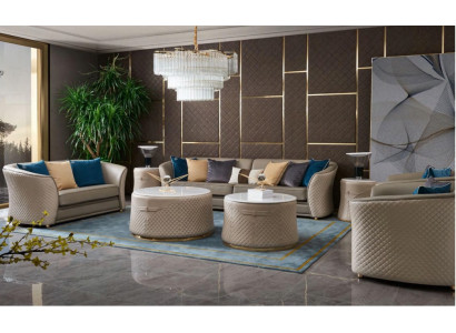 Sofagarnitur 421Sitzer Ledersofa Couch Wohnlandschaft Garnitur Design