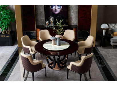 Design Rund Ess Zimmer Stuhl Set Metall Tische Sessel 4x Stühle + Tisch