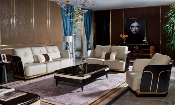 Komplett Set Sofagarnitur 321 Sitzer Couchtisch Designer Wohnlandschaft