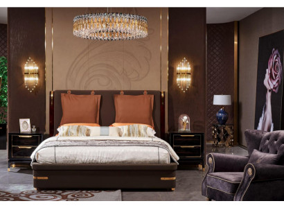 Bett Polster Design Luxus Metall Doppel Betten Ehe Schlaf Zimmer Leder