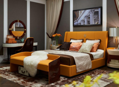 Bett Nachttisch Hocker 4 tlg. Schlafzimmer Set Modern Design Luxus Betten Neu