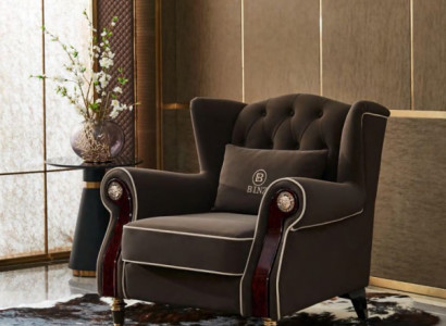 Edler Design Chesterfield Polster Sessel Fernseh Sitz Club Lounge Textil Luxus