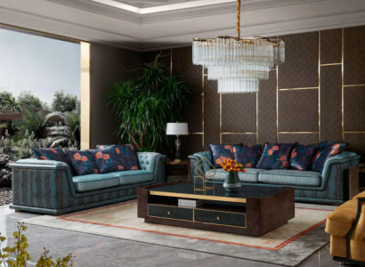 Dreisitzer Couch Polster Design Sofa Moderner 3er Sofas Zimmer Möbel Blau Sitz