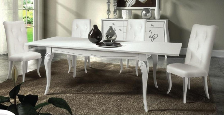 Esstisch Ausziehbar Tisch xxl Tische Modern Holz Ess Esszimmer Design Weiß Neu