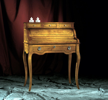 Tische Schreibtisch Büro Tisch Edle Holz Barock Rokoko Antik Stil Möbel Luxus