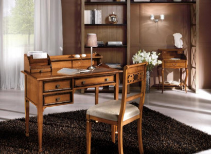 Holztisch Stuhl Tische 2tlg Einrichtung Echtholz Büro Schreibtisch Sessel Tisch