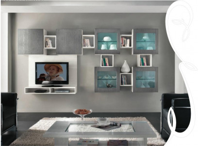 Wohnwand rtv Wandschrank Regal Wohnzimmer tv Holz Schränke Vitrine Wand Regale