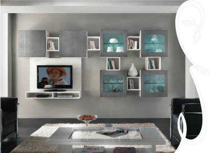 Wohnwand rtv Wandschrank Regal Wohnzimmer tv Holz Schränke Vitrine Wand Regale
