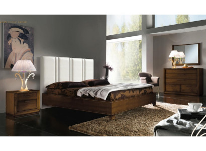 Schlafzimmer Bett Nachttisch Kommode Spiegel Doppel Polster Betten Luxus 5tlg.