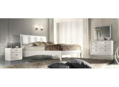 Schlafzimmer Bett Nachttisch Kommode Spiegel Garnitur Gruppe Holz Luxus Set 5tlg