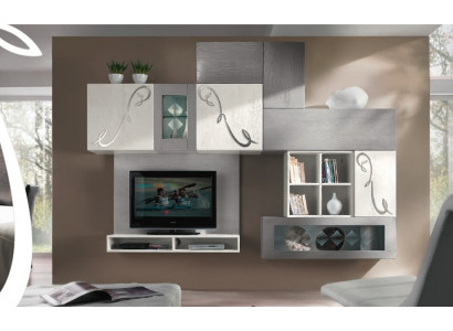 rtv Wohnwand Vitrine Sideboard Schrank Wand Moderne tv Holz Garnitur Set Möbel