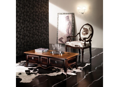 Klassischer Couchtisch Tisch Wohnzimmer Tische Barock Holz Couchtische Massiv