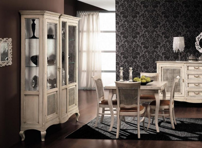 Holz Vitrinen Glas Schrank Echtholz Anrichte Vitrine Wohnzimmer Möbel Massive