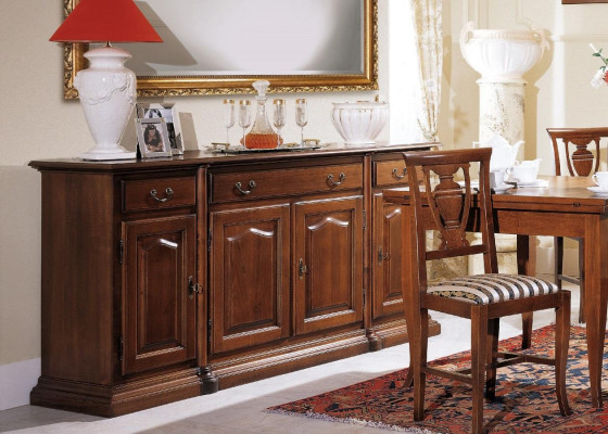 Design Esszimmer Set Garnitur 6tlg Holz Möbel 4x Stuhl Tisch Vitrine Gruppe Neu