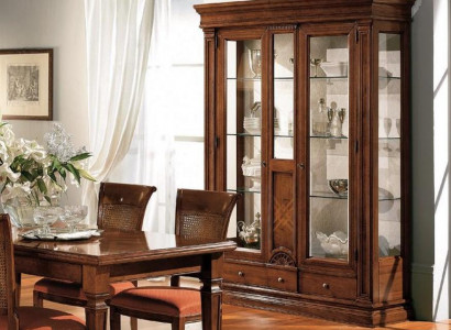 Holz Vitrinen Glas Schrank Echtholz Anrichte Vitrine Wohnzimmer Möbel Massive