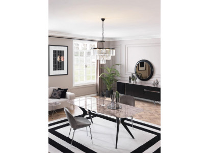 Ess Esszimmer Set Tisch 4x Stühle Set Garnitur Polster Designer 5tlg