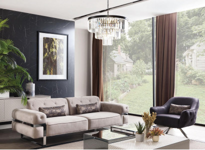 Wohnzimmer Design Sofa 3 Sitzer Polster Dreisitzer Couch Sofas beige
