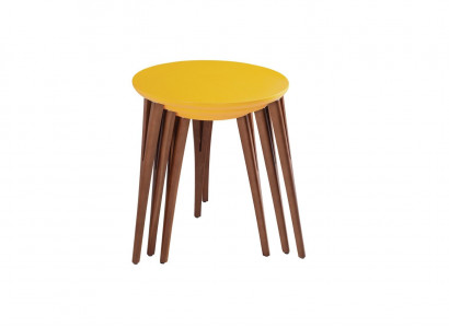 Holztische Beistelltische Blumenständer Set Beistelltisch Tisch Couchtisch 3tlg.