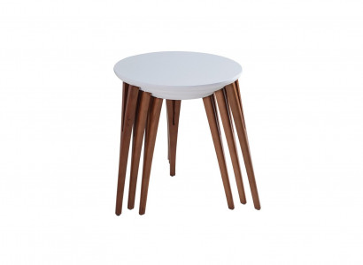 Beistelltische Blumenständer Holztische Set Tisch Couchtisch Beistelltisch 3tlg.