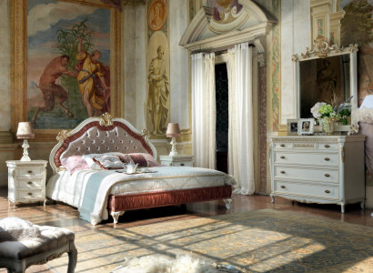 Design Schlafzimmer 5 tlg Komplett Set Bett Nachttisch Kommode Italienische Sets