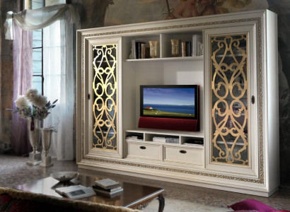 Fernsehschrank Anbauwand Wohnwand TV Schrankwand Massivholz Modern Echtholz Neu