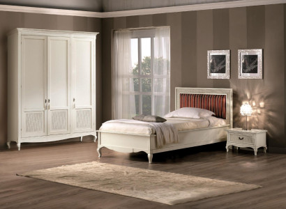 Möbel Neu Bett Nachttisch 3 tlg. Schlafzimmer Set Design Art déco Luxus Betten