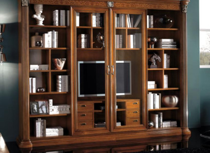 Schrank Vitrine Holz Wohnzimmer Möbel tv Schrankwände Design Wohnwand Vitrinen