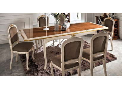Set Tisch + 6 Stühle Komplette Klassisches Esszimmer Essgarnitur Möbel Barock