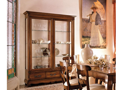 Klassische Regale Schränke Einrichtung Vitrine xxl Glasschrank Anrichte Möbel