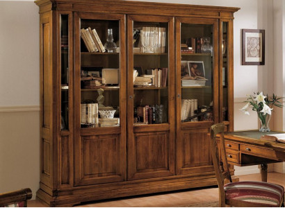 Schrank Regal Wohnzimmer Bücherregal Holz Büroschrank Schränke Vitrine Italien