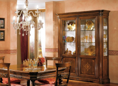 Vitrine 2 Tür Schrank Vitrinen Wohnzimmer Schränke Design Schrank Möbel Glas Neu