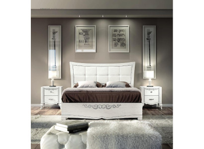 Doppelbett Bett Luxus Betten Holz Bettgestelle Bettrahmen Weiß Design Modern Neu