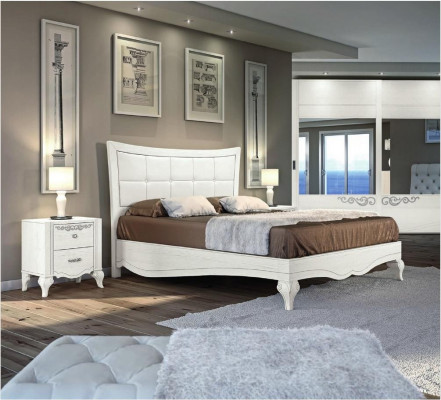 Bett Doppelbett Betten Polster Holz Designer Doppel Bettrahmen Weiß Bettgestelle