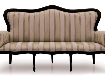 Design Dreisitzer Couch Polster Sofa Art déco 3er Sofas Zimmer Möbel Braune Sitz