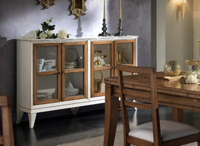Vitrine Anrichte Retro Stil Wohnzimmer Schrank Kommode Kollektion Vitrinen Neu