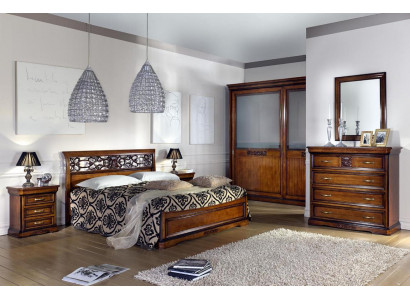 Schlafzimmer Holz Braun Bett Luxus Möbel Vaccari cav giovanni Massivholz Neu