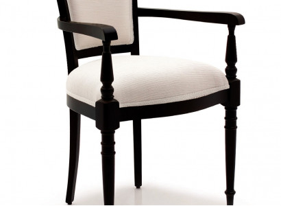 Esszimmer Holz Stühle Polster mit Armlehne lehn Stuhl Braun Design Wohnzimmer