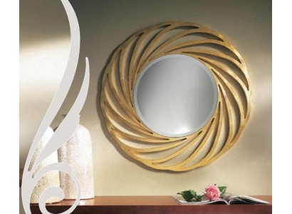 Rund Spiegel Hängespiegel Holz Modern Wandspiegel Möbel Spieglein Design 90x90