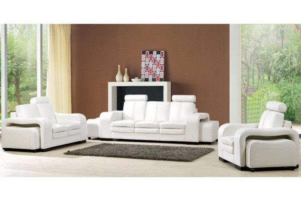 Design Ledersofa Couch Garnituren 3+2+1 Sitzer Garnitur Sofagarnitur Sofa