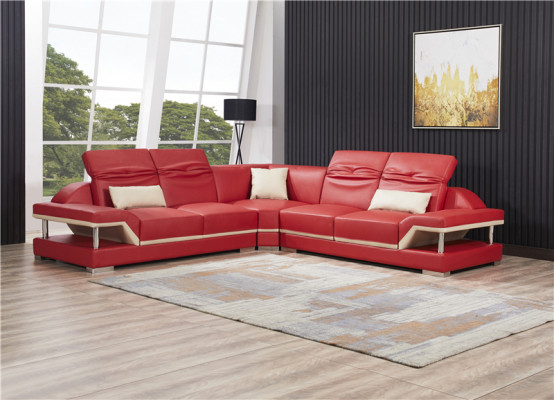 L Form Leder Wohnlandschaft Couch Polster Sitz Ecksofa Sofa Wohnzimmer
