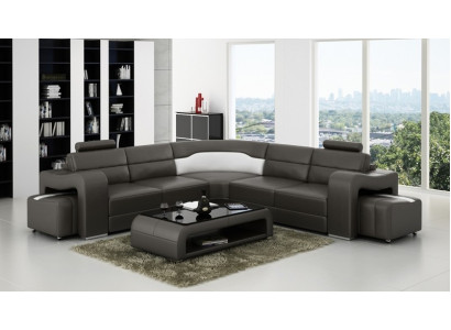 Ecksofa Sofa Couch Polster Wohnlandschaft Leder Eck Sofas Deko Garnitur